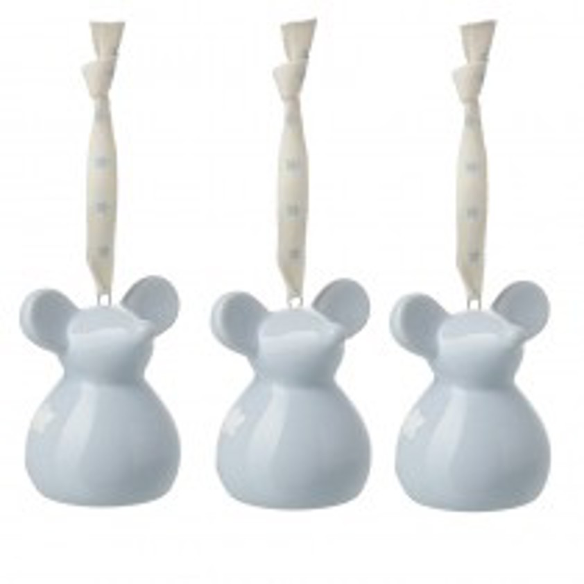 Blue Small Ceramic Hanging Mice