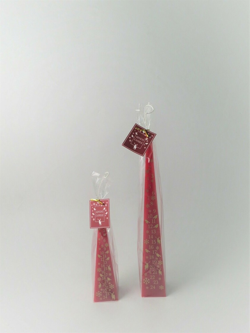 Red Advent Pyramid Candle 20cm