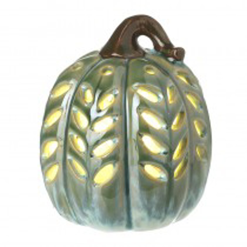 Green Ceramic Squash / Pumpkin LED