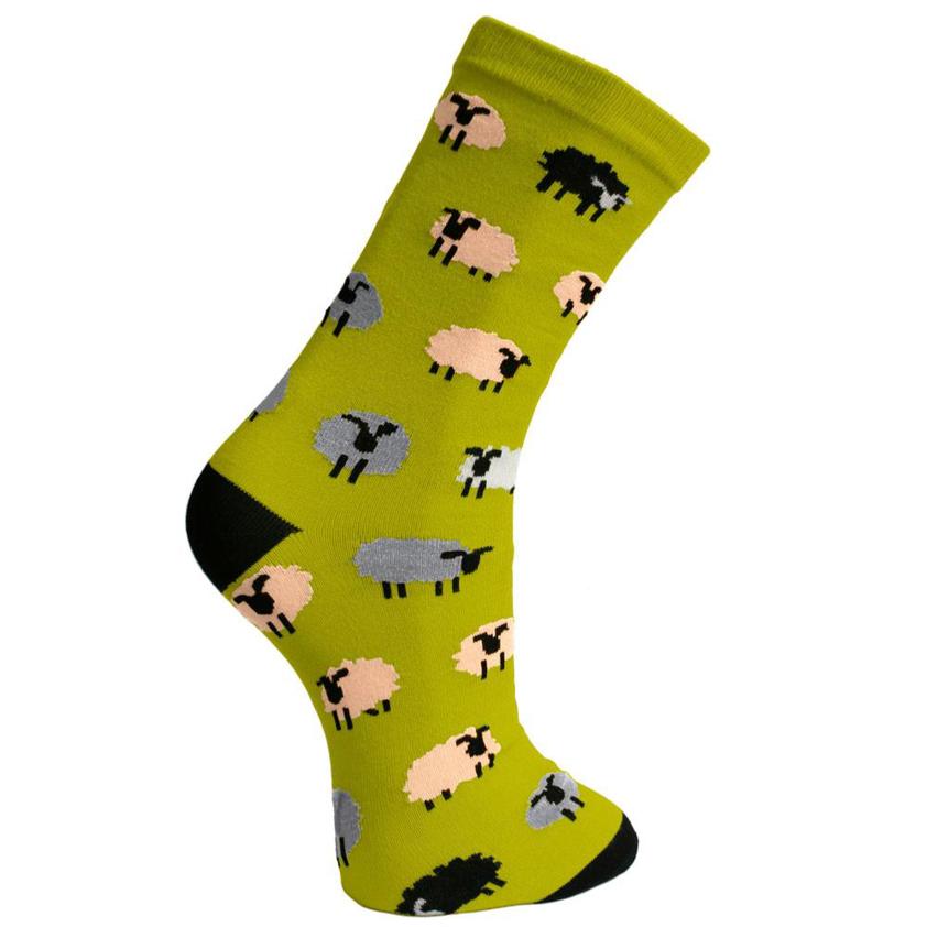 Sheep Bamboo Socks in Green