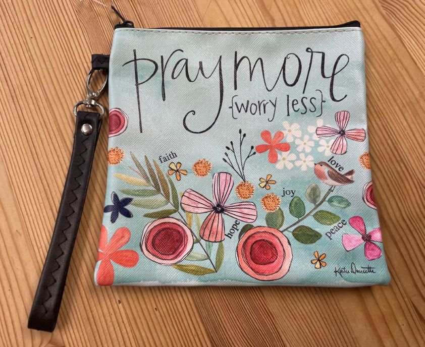 Pray More Square Wristlet Bag