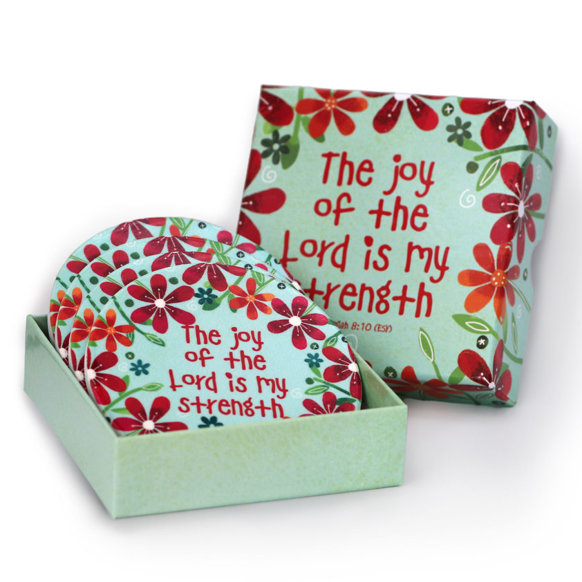 The Joy of the Lord ceramic coaster