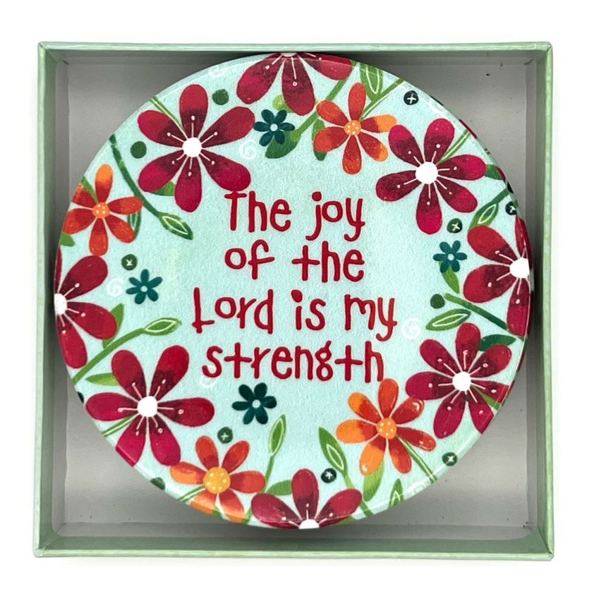 The Joy of the Lord ceramic coaster