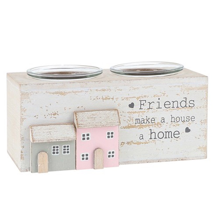Love Lane Double Tealight Holder Friends