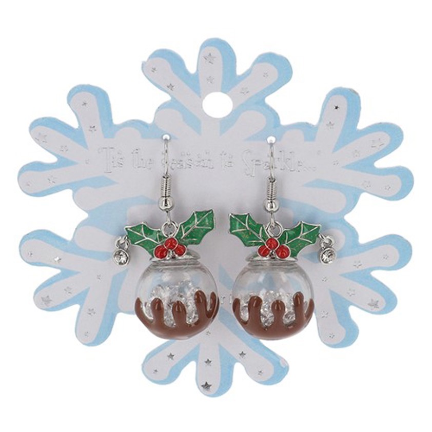 Christmas Novelty Earrings Christmas Pudding
