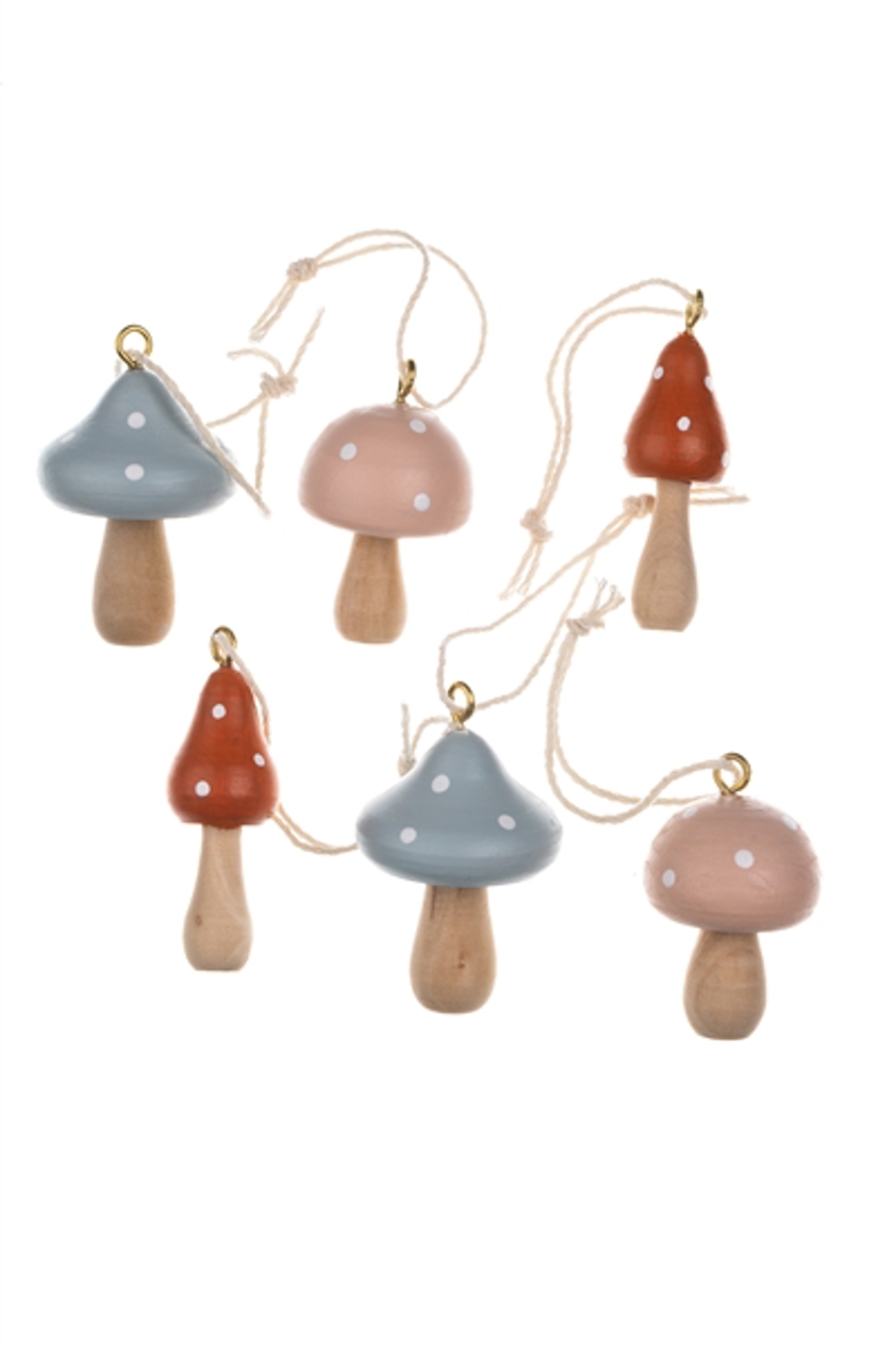 Six Mini Toadstools Hanging
