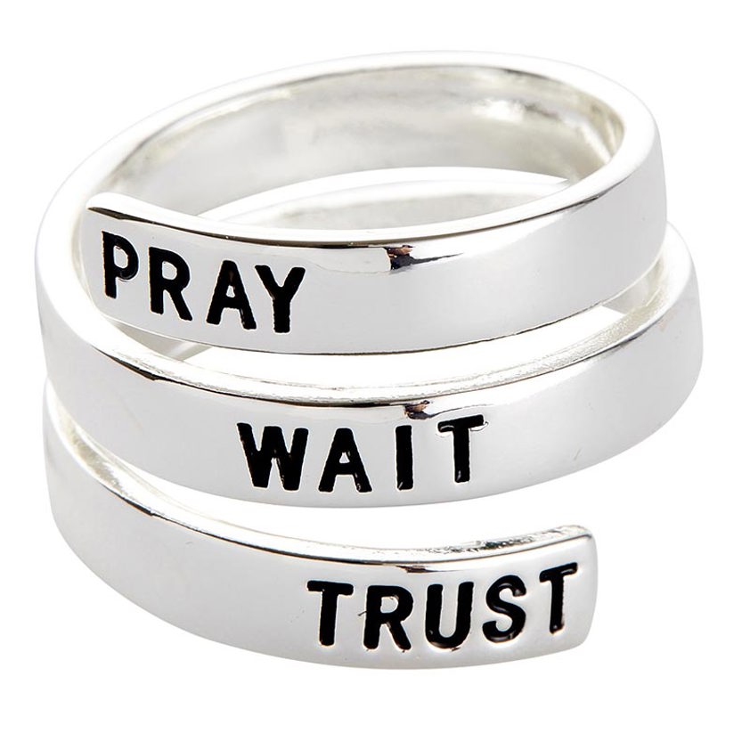 Boxed Wrapped Ring - Pray Wait Trust