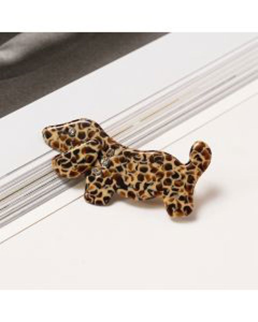 Sausage Dog Giraffe Print Hair Clip