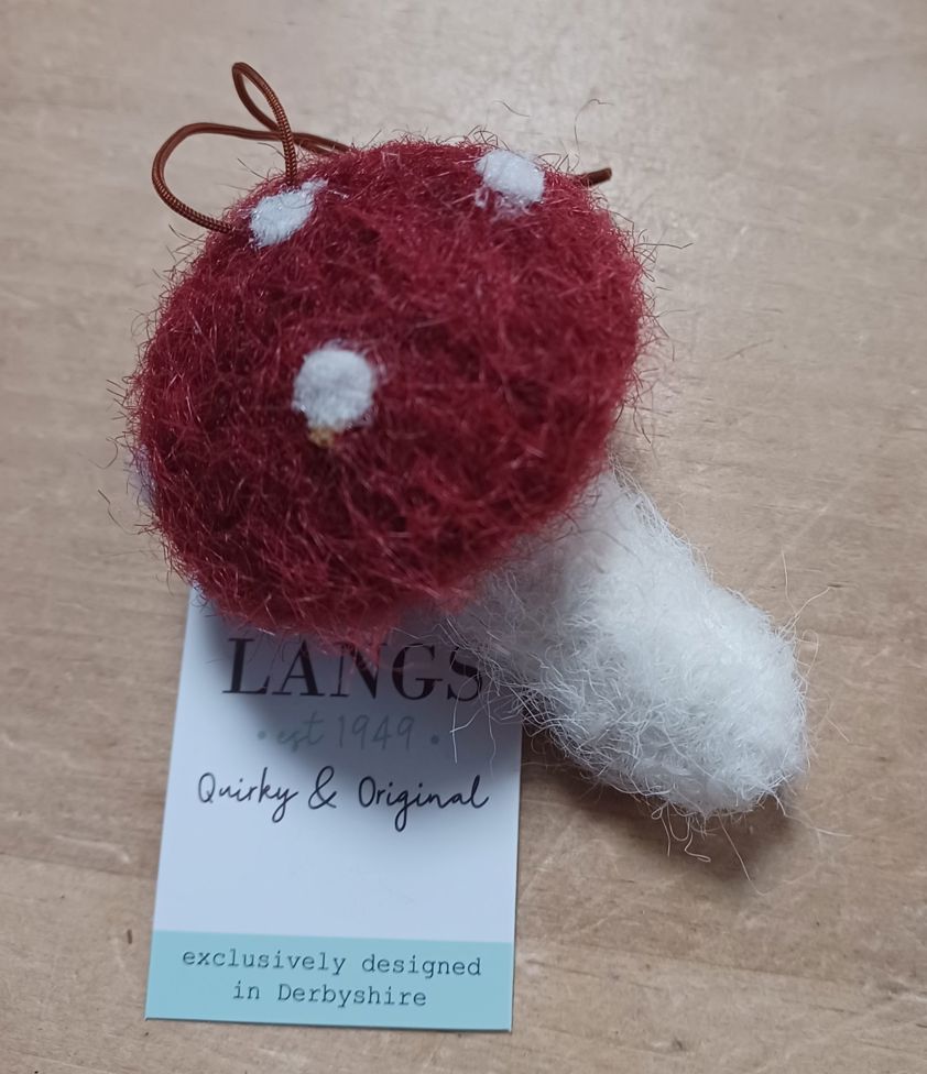 Red Toadstool Tales Hanging Polyester Mushroom