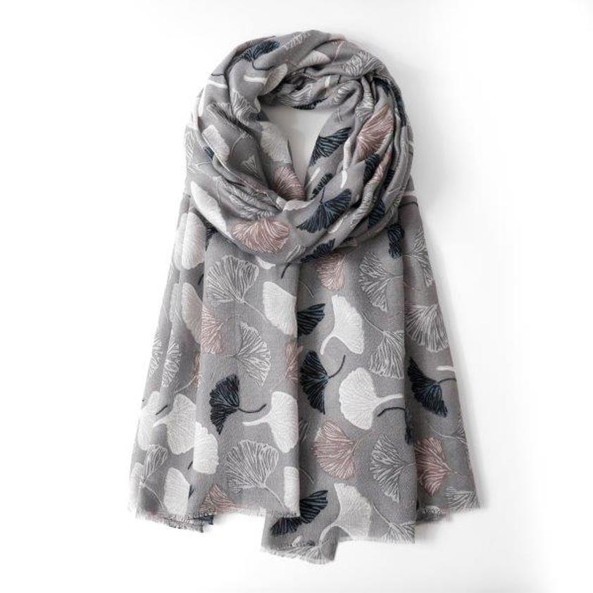 Ginkgo Grey Scarf