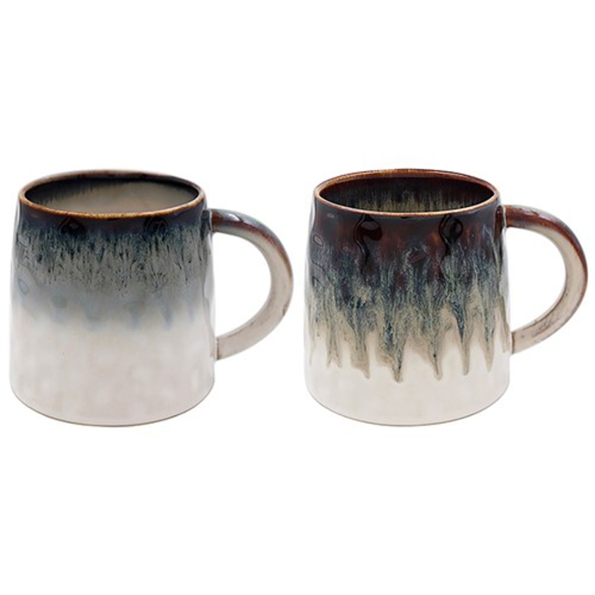 Elements Mugs Dimple Set of 2 Dark