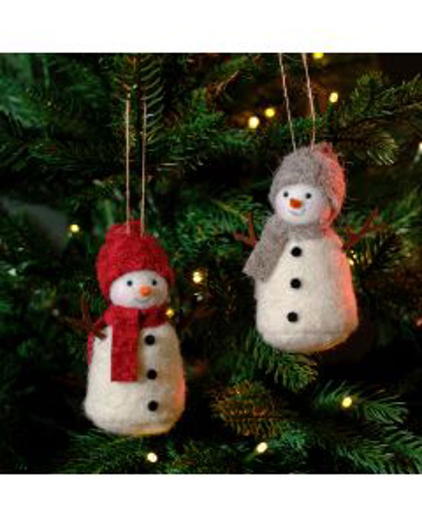 Christmas Snowman Hanger With Hat Scarf And Twig Arms