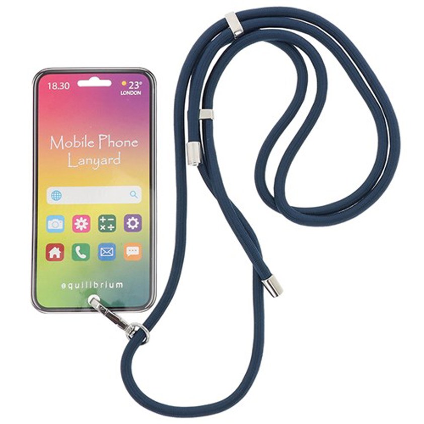 Cord Adjustable Mobile Phone Lanyard - Navy