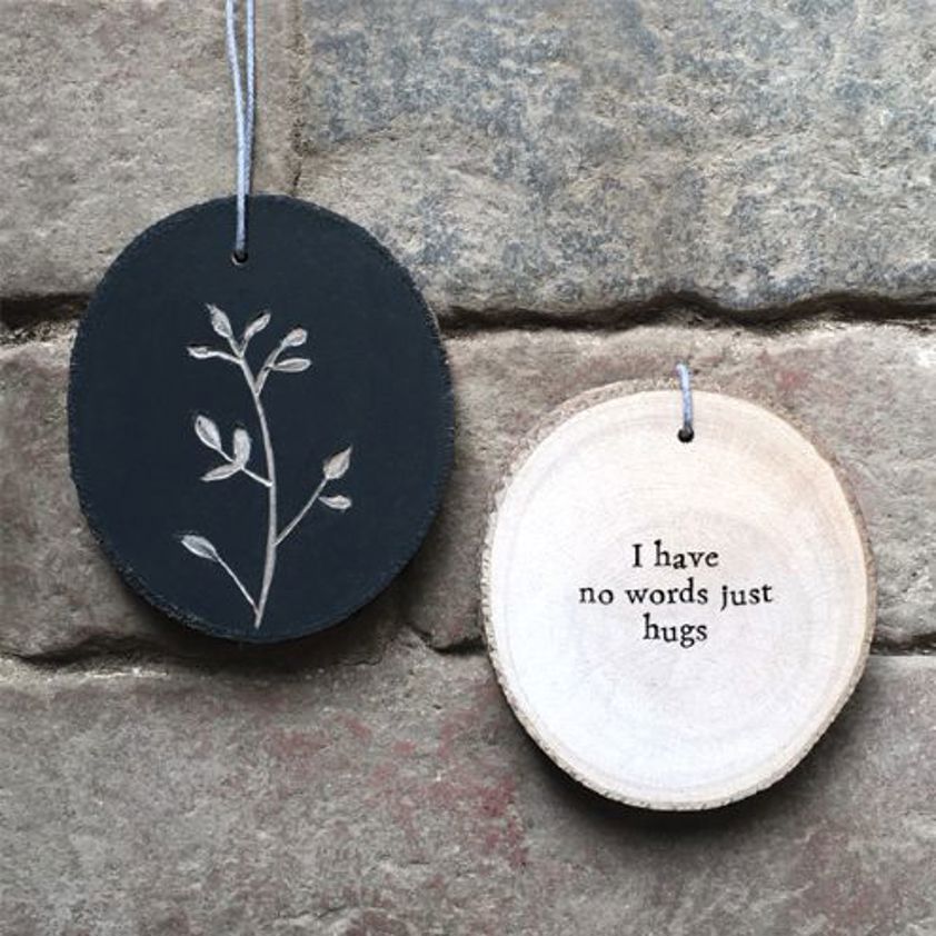 Wooden round hanging sign, Gypsophila/ No words