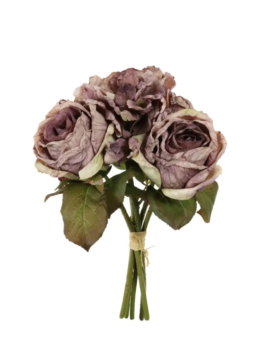 Dried Touch Valera Rose Hand Tied bunch V.Mauve