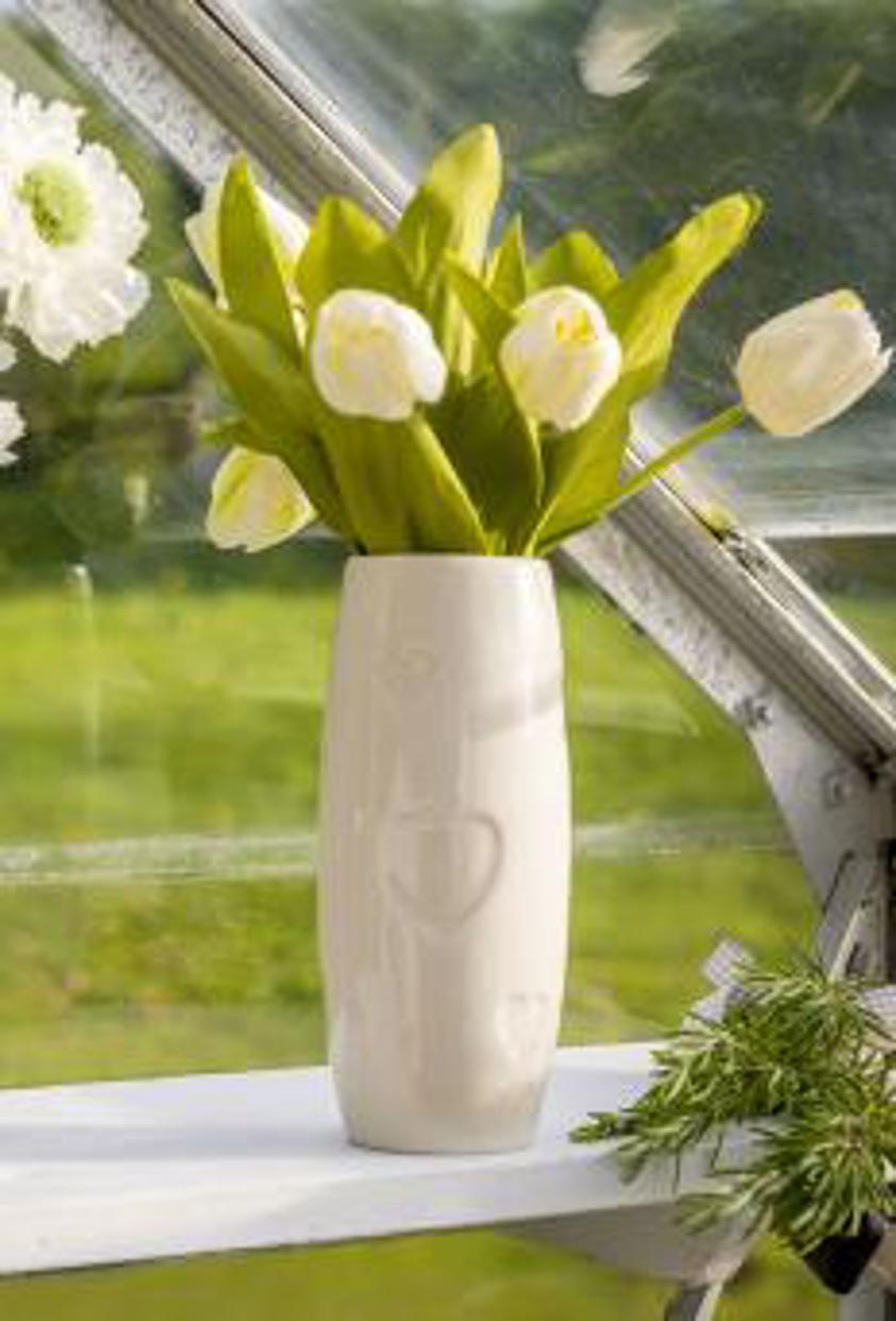 Ivory Ceramic Star Debos Vase
