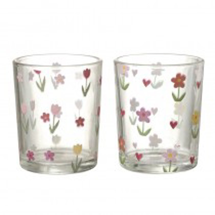Flower Glass T-Light Holders