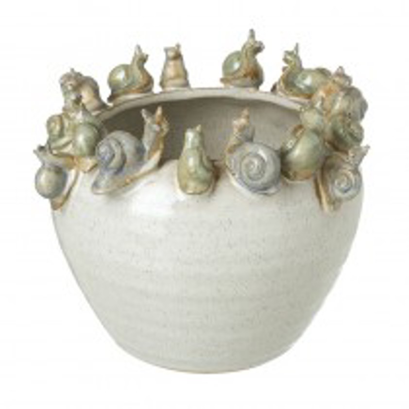 Large Pot with Snails
