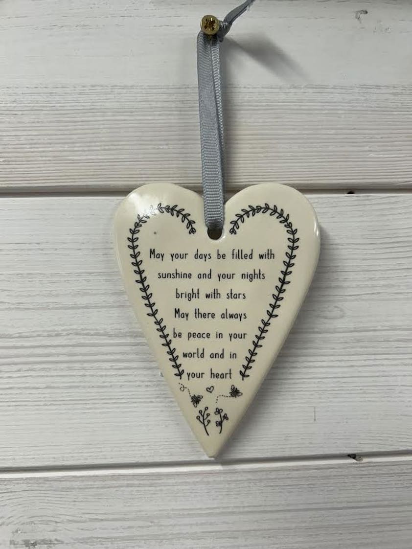 days be filled with sunshine Hanging Heart Sentiment