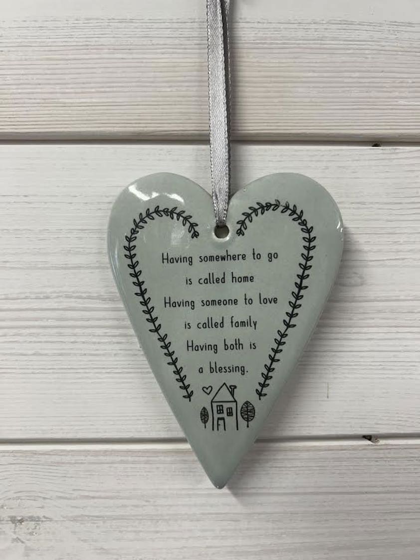 somewhere to go Hanging Heart Sentiment
