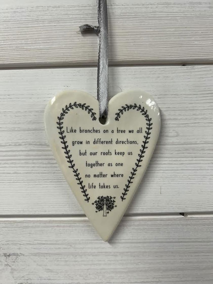 branches on a tree Hanging Heart Sentiment