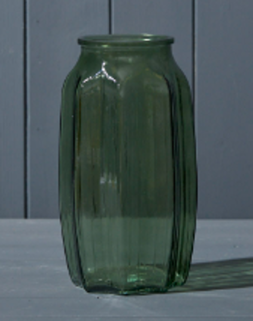 Vintage Green Glass Vase (22cm)