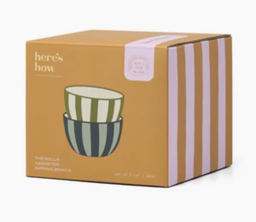 The Bella Dipping Bowls - Set of 2 Olive & Blue