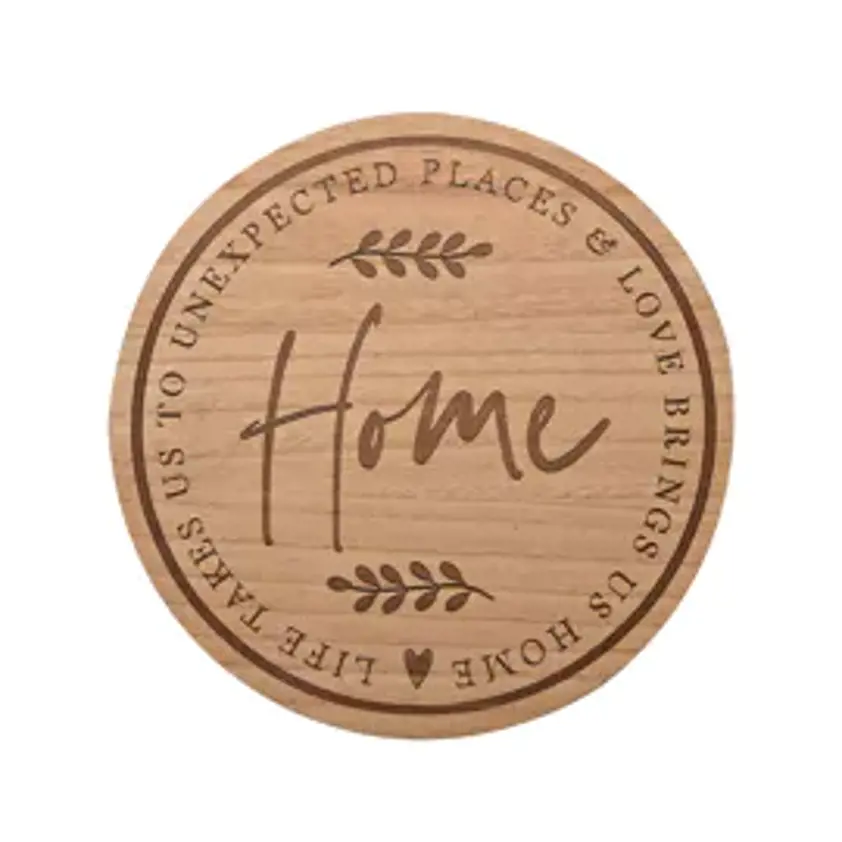 Moments Wooden Round Plaque - Home 30cm