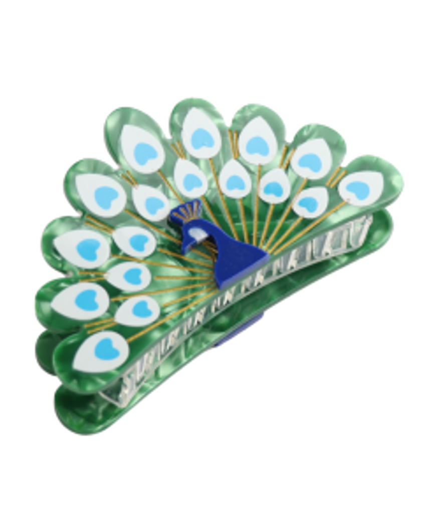 Peacock Hair Claw Clip