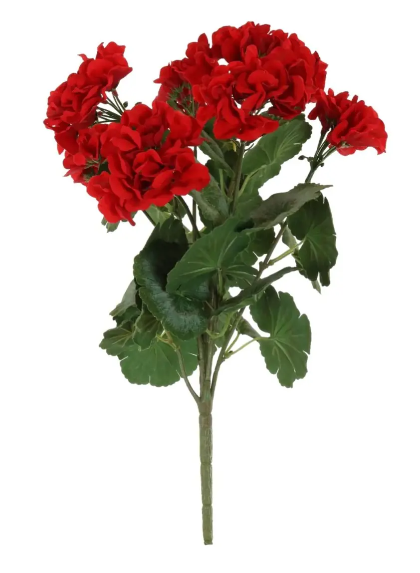 Silk Soft Geranium Bunch Red