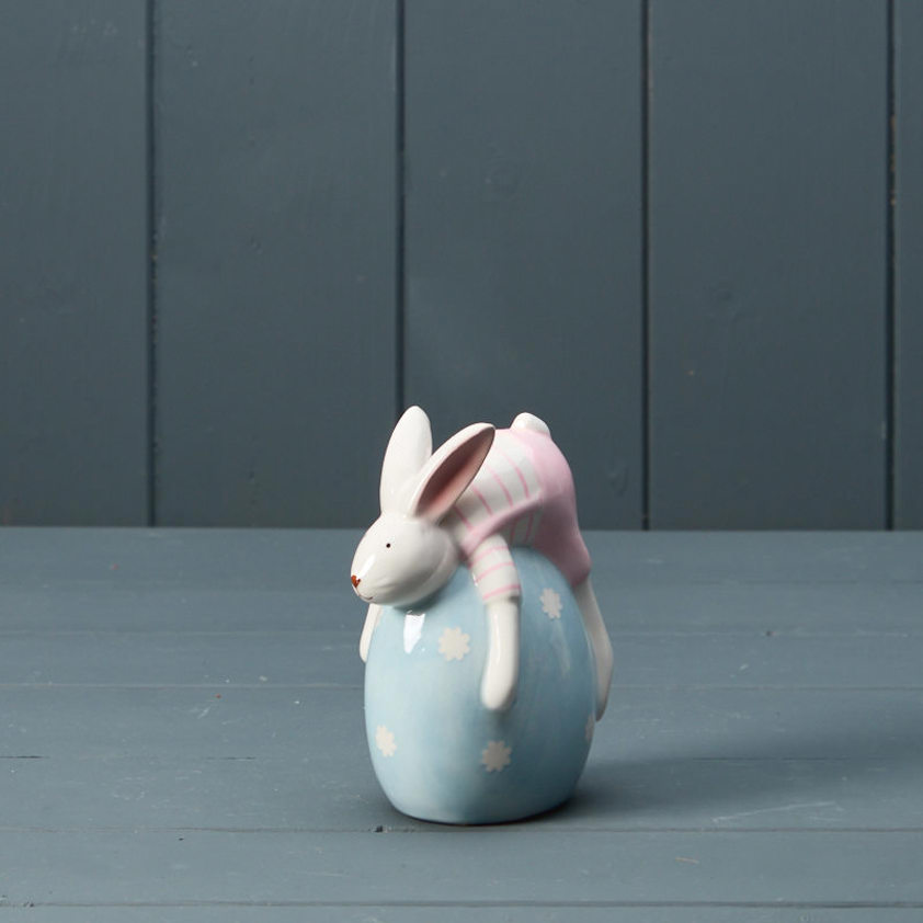 Ceramic Rabbit with Egg (12cm)