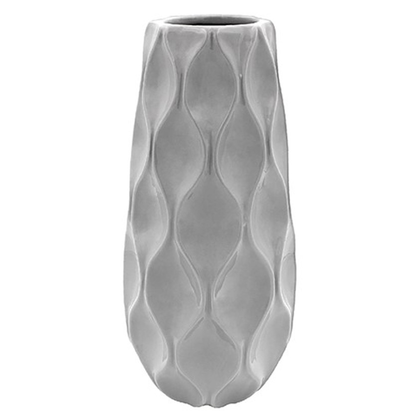 Ceramic Wave Vase Medium Grey