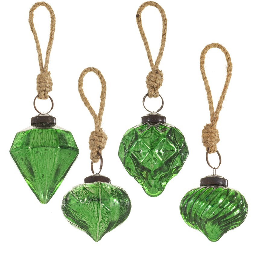 Green Crackle Traditional Glass Bauble