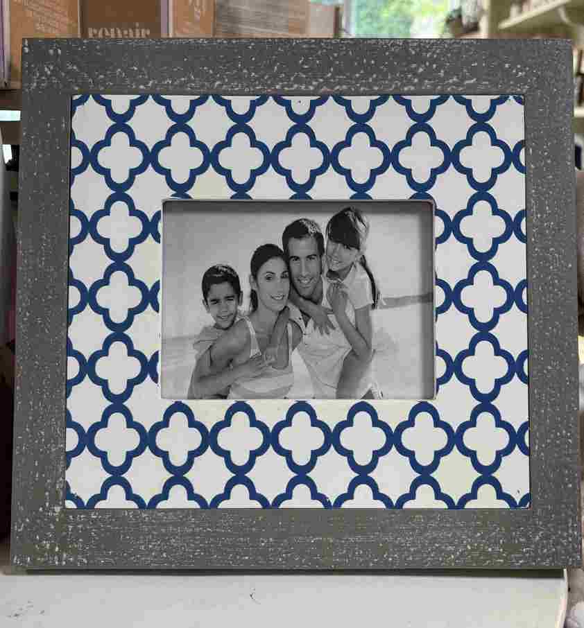 Blue And Grey Pattern Picture Frame