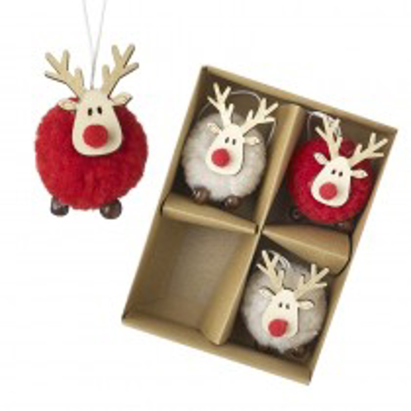 Hanging Pom Pom Reindeer Set or individual