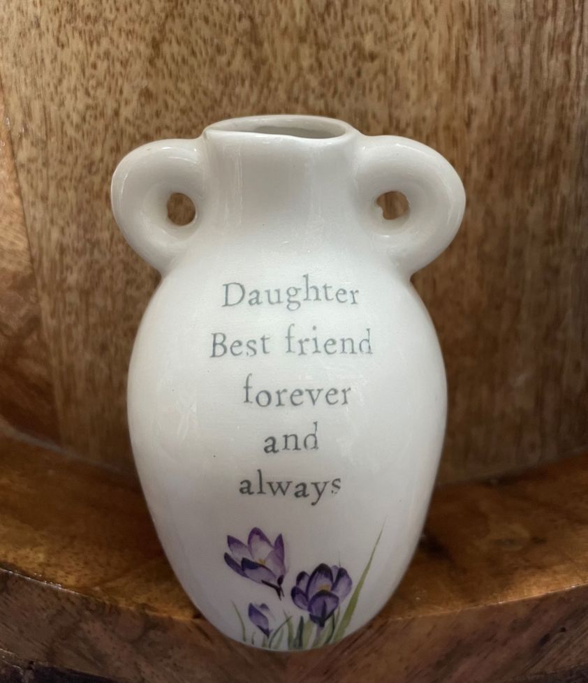 Daughter Best Friend Floral Ceramic Keepsake Vase