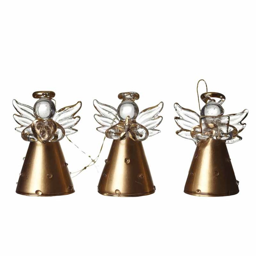 Gold Polka Dot Hanging Glass Angels sold individually