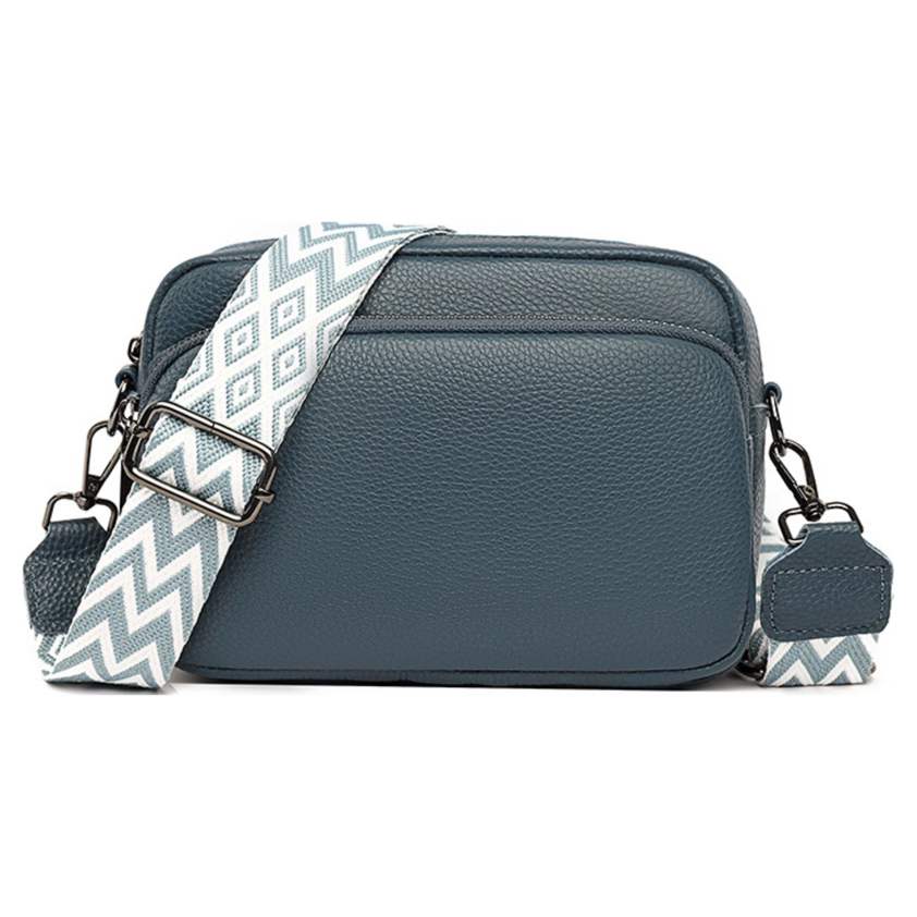 Two Zipped Leather Camera Bag including strap