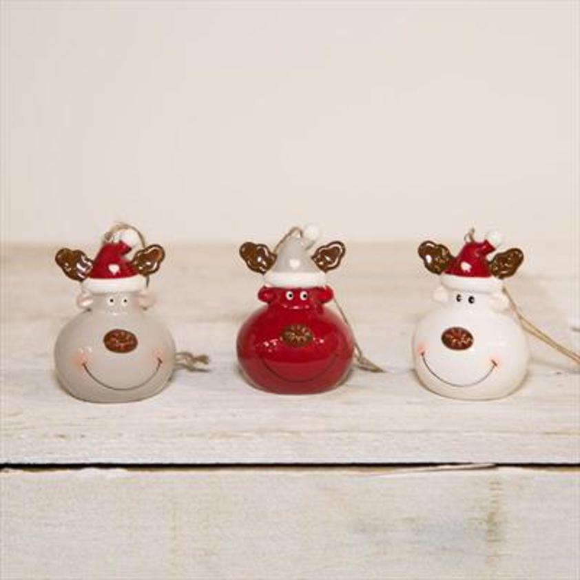 Ceramic Reindeer Baubles