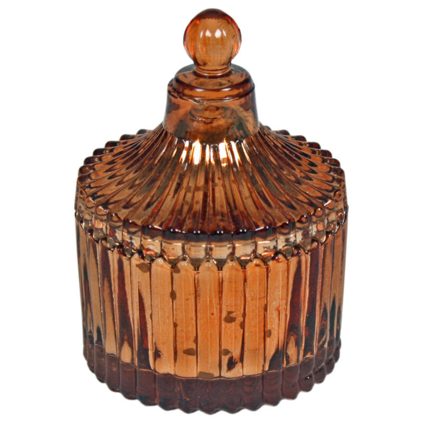 Round Ribbed Jar Candle Bronze