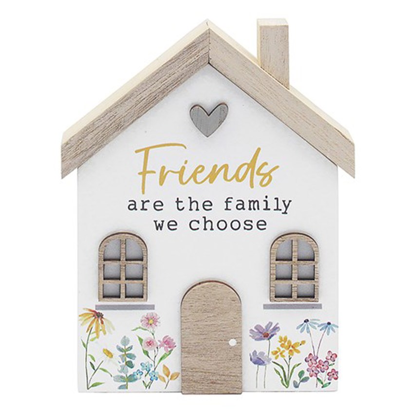 Pretty Floral House Plaque Friends