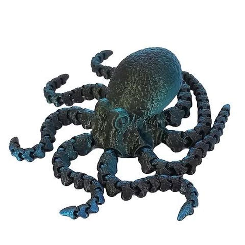 Two-tone Blue Black 3D Printed Octopus