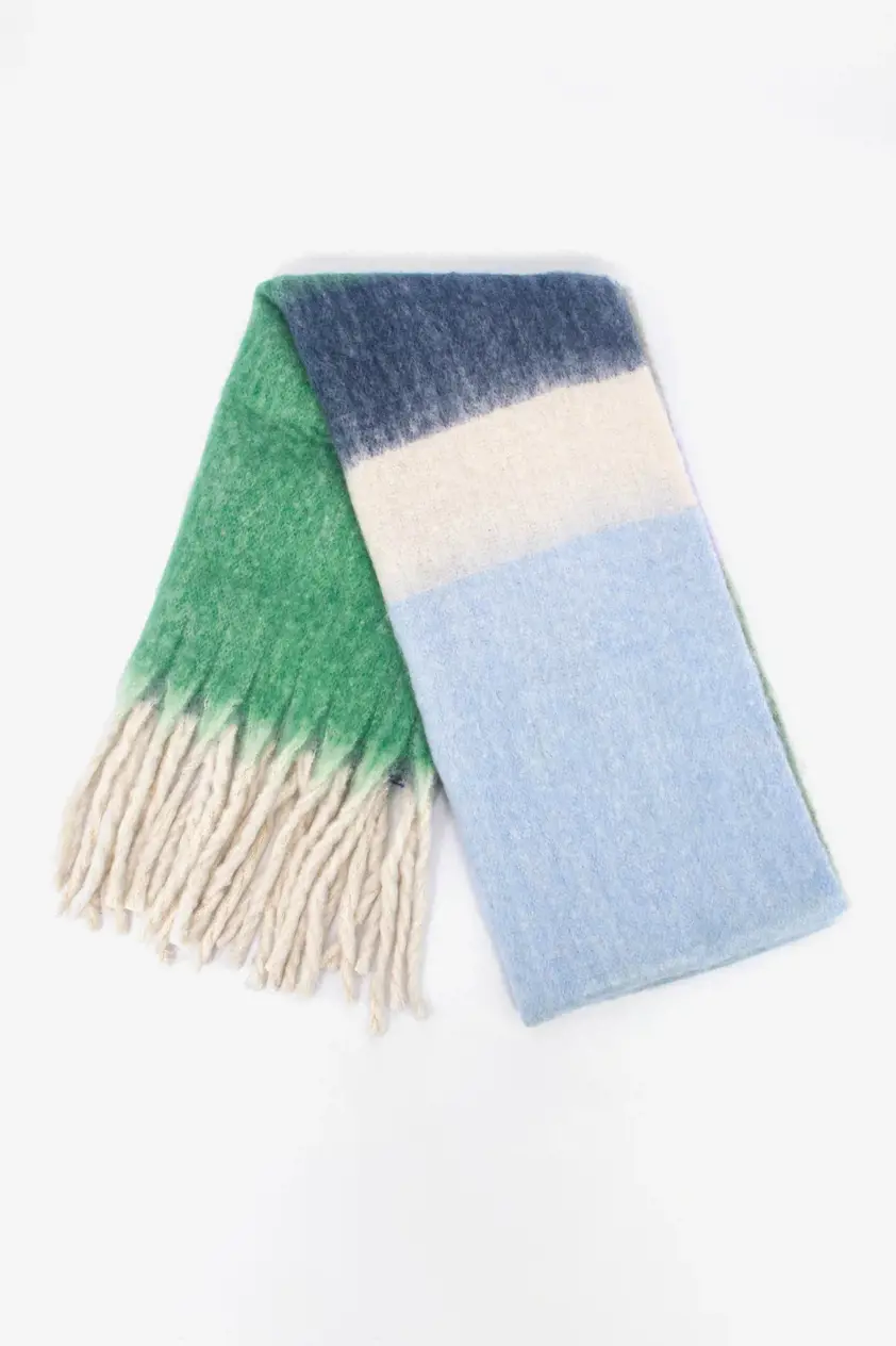 Joey Heavyweight Scarf Green Multi Stripe