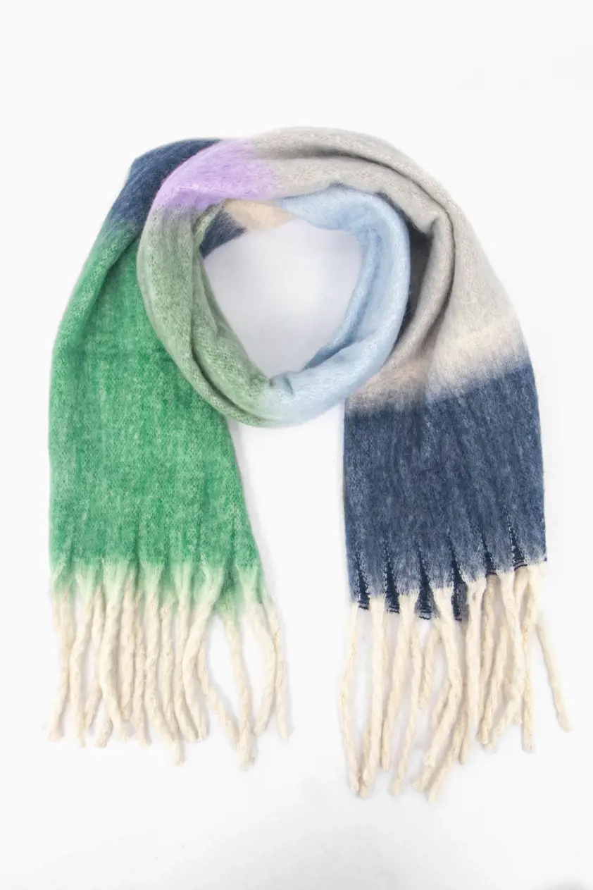 Joey Heavyweight Scarf Green Multi Stripe