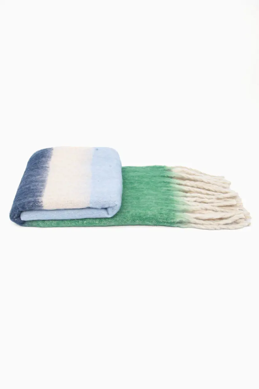 Joey Heavyweight Scarf Green Multi Stripe