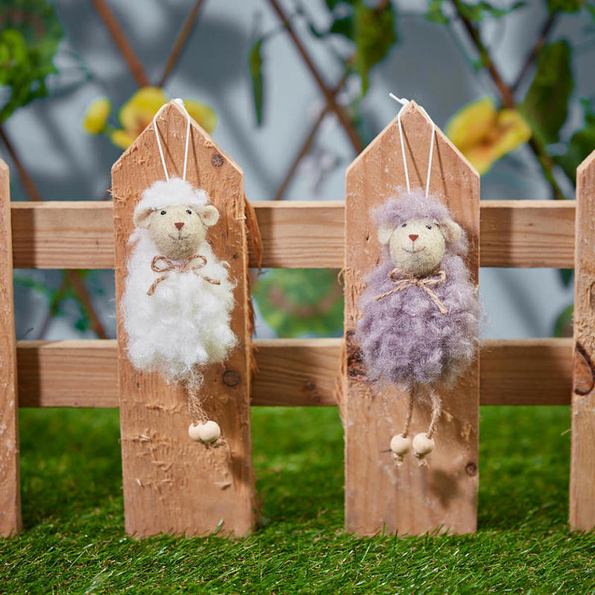 Fluffy Sheep Hanger Dangly Legs