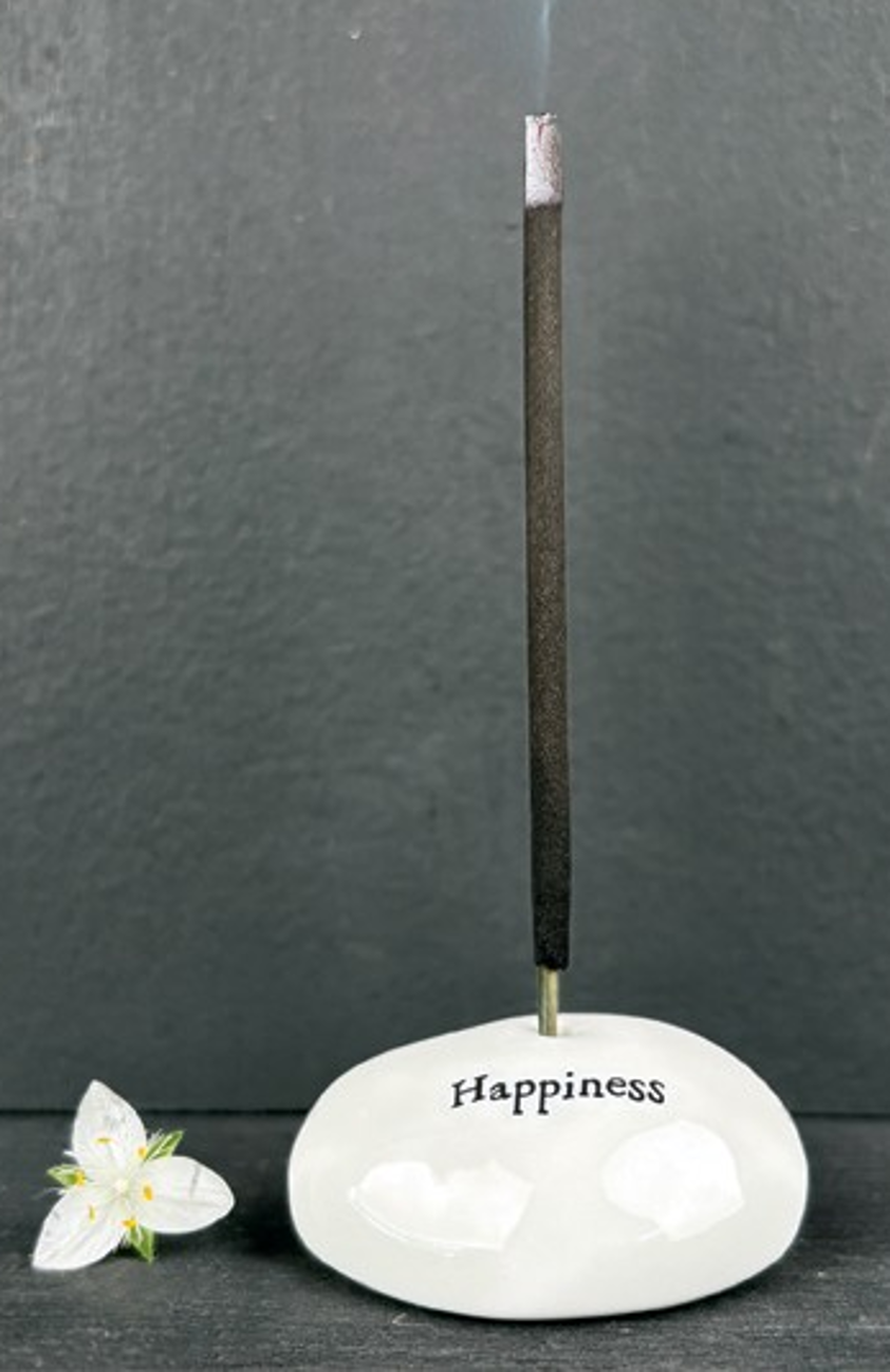 Pebble incense holder-Happiness