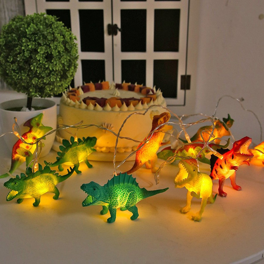 10 Warm White Dino LED battery lights