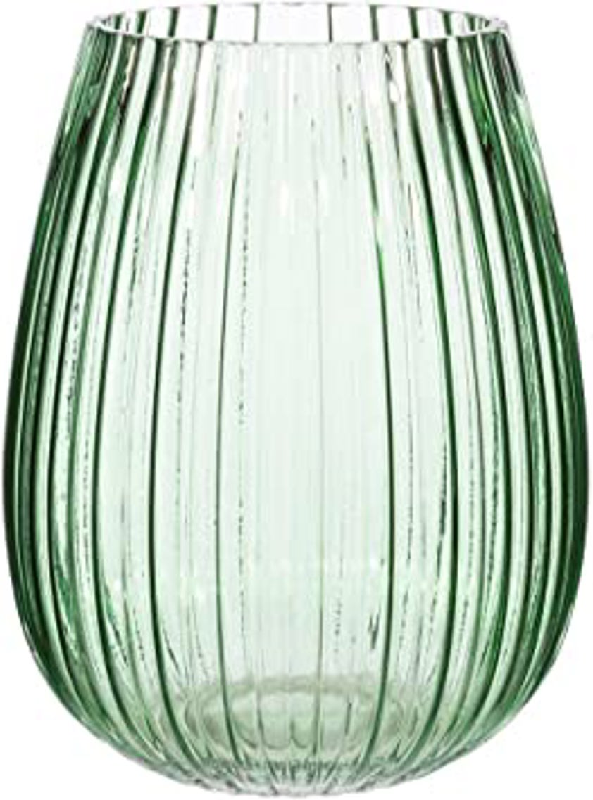 Green Fluted Vase