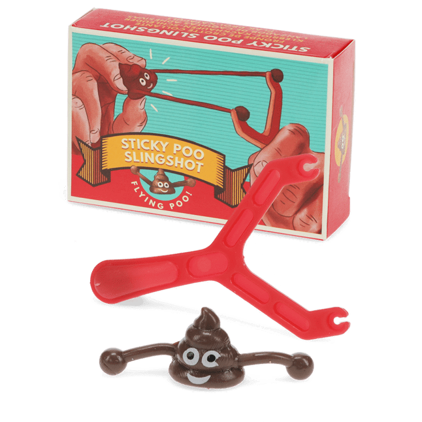 Sticky poo slingshot